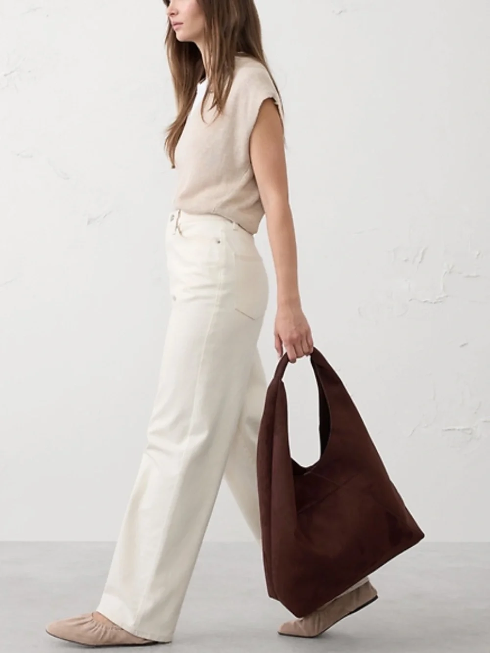 Banana republic vegan leather slouchy tote new maroon - Picture 7 of 8